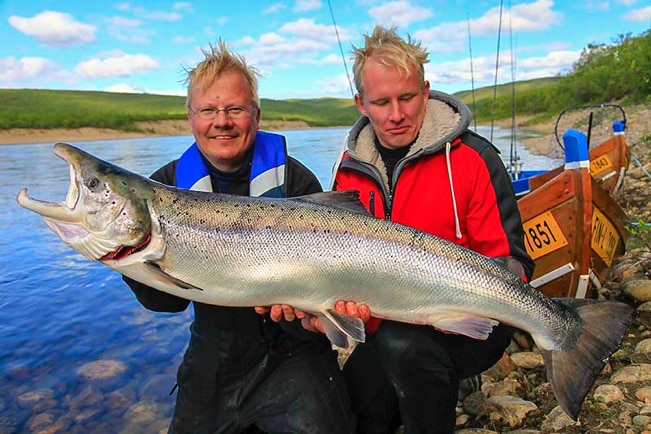 15 kg lohi Tenosta, Tero Ronkainen, suurten lohien pyytäjä, Tenon soutaja, Luossa.fi